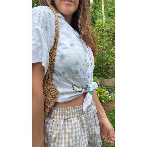 Embroidered Patchwork Floral Camp Shirt – Boho Western Vibe - Picture 14 of 16